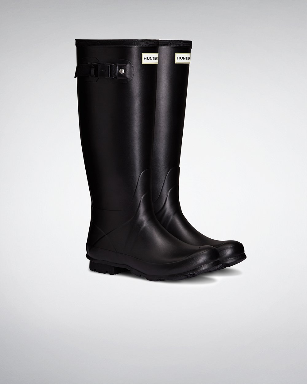 Womens Hunter Norris Field Neoprene Lined - Tall Rain Boots Black - 7348-QWFNK